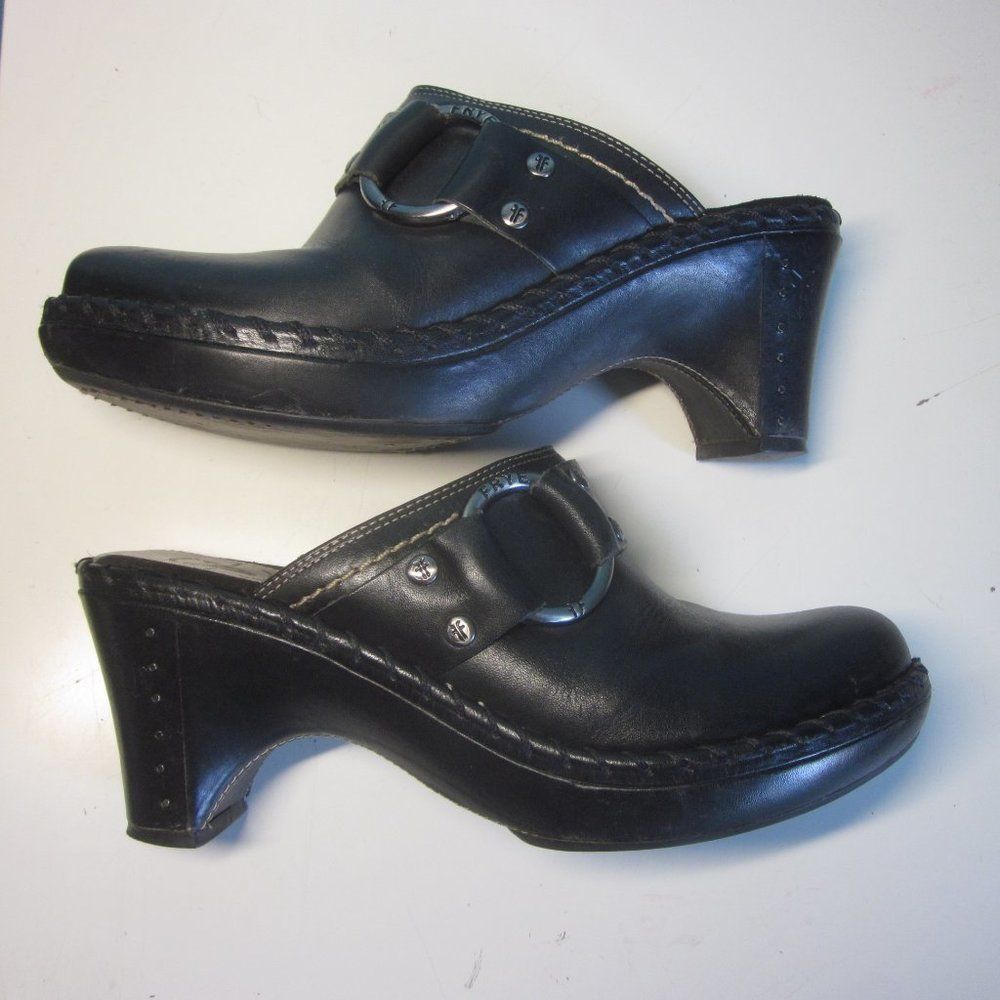 FRYE Slides Size 6.5M Leather O Ring Slip On Clogs